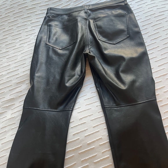 Gap High Rise Vegan Leather Cheeky Straight Pants - Picture 2 of 5